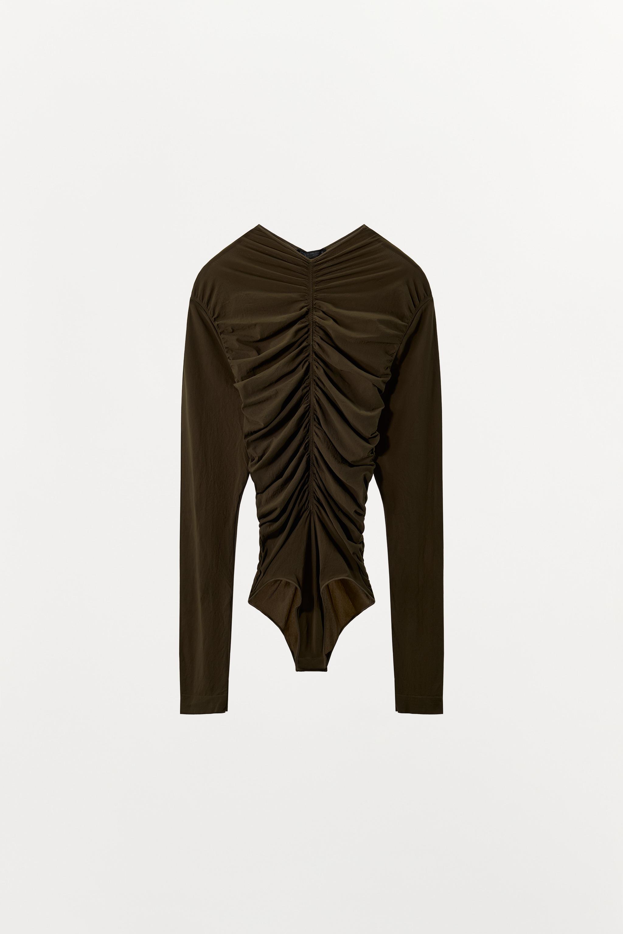 RUCHED SHEER BODYSUIT